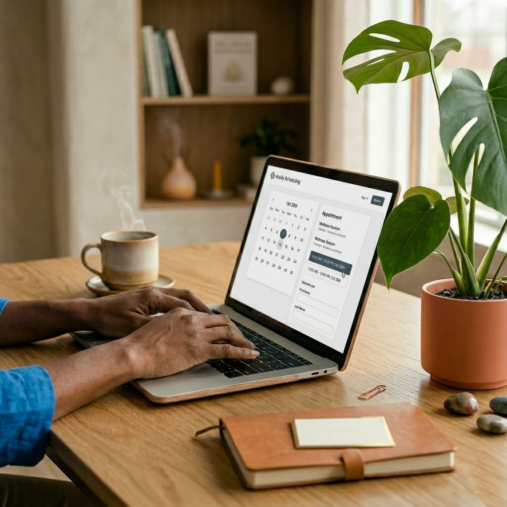 A Trust client online booking an appointment with you